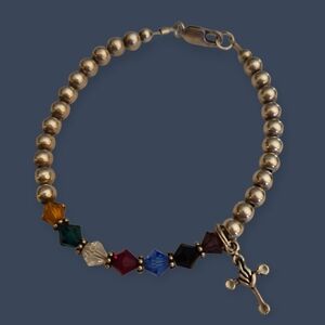 HANDMADE Multicolor Beaded Salvation Bracelet with Cross Charm